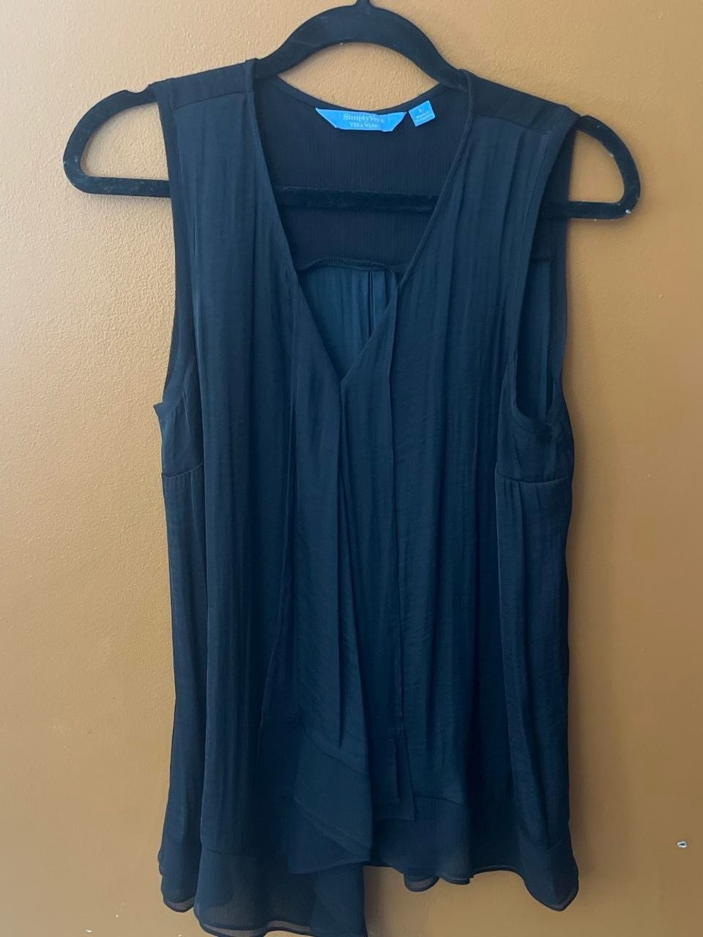 Simply Vera Vera Wang Black Sleeveless Layered V-Neck Camisole